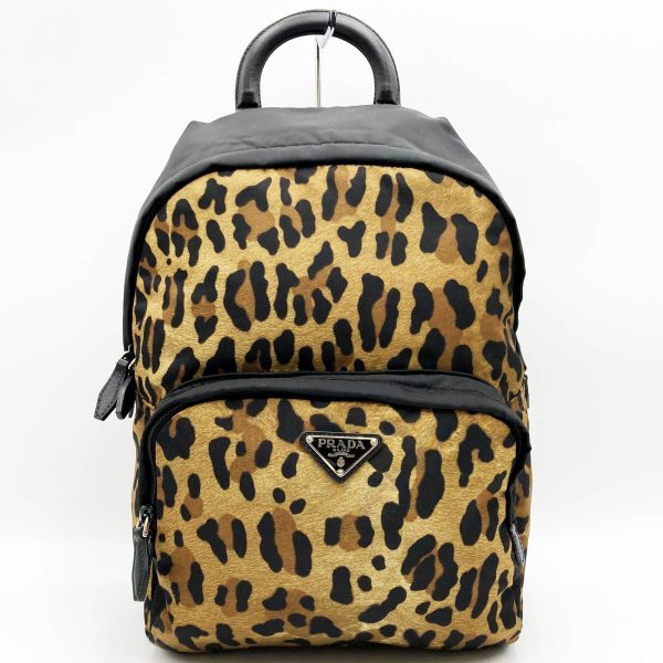 itbcvisg8g36 1 Prada Leopard Print Nylon Backpack Black