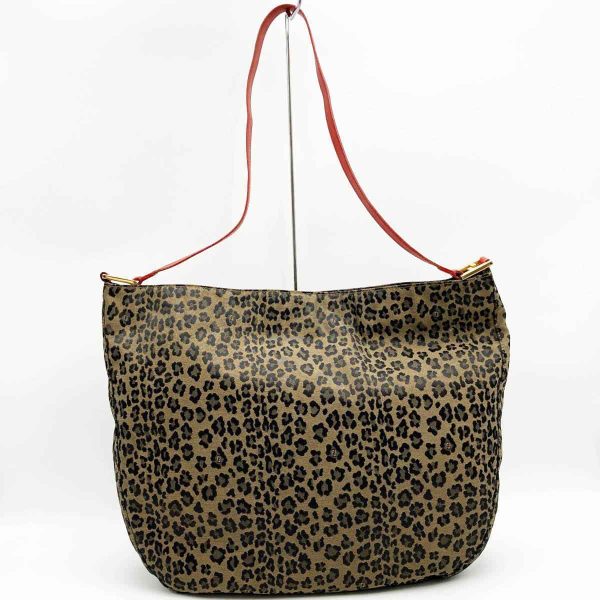 itbmtua5iuwb 2 Fendi Leopard Print Canvas Shoulder Bag Brown Red