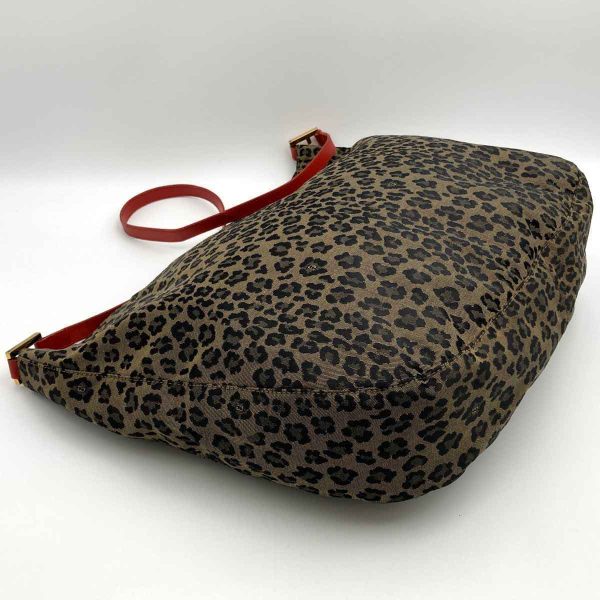 itbmtua5iuwb 6 Fendi Leopard Print Canvas Shoulder Bag Brown Red