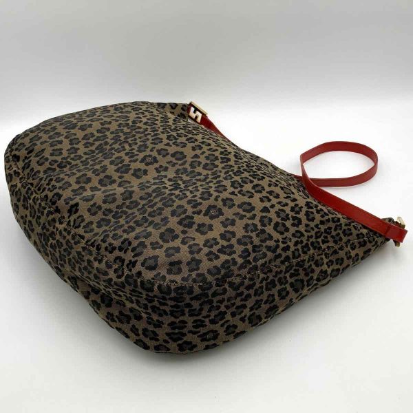 itbmtua5iuwb 7 Fendi Leopard Print Canvas Shoulder Bag Brown Red