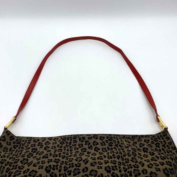 itbmtua5iuwb 8 Fendi Leopard Print Canvas Shoulder Bag Brown Red