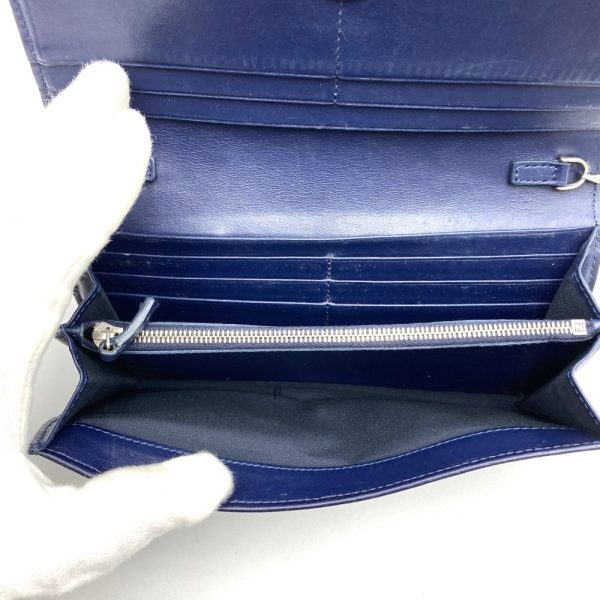 itbqfauefusa 7 Fendi Studded Leather Long Wallet Navy