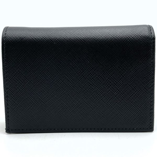 itcq42aho14g 2 Prada Leather Bifold Compact Wallet Black