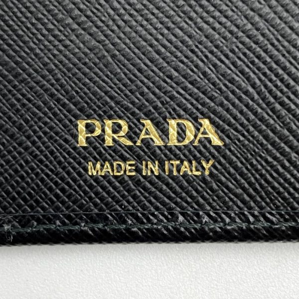 itcq42aho14g 7 Prada Leather Bifold Compact Wallet Black