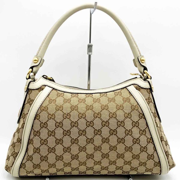 itctsowwr5bu 1 Gucci Scarlet Studs Shoulder Bag GG Canvas Beige