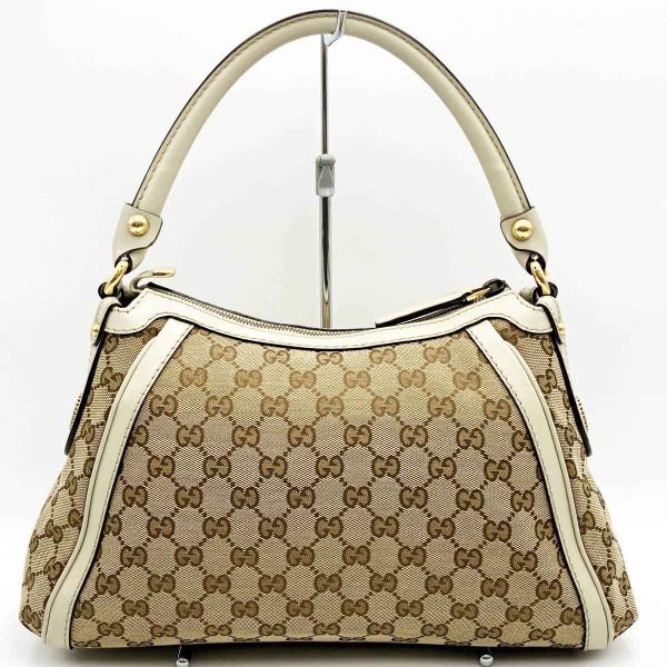 itctsowwr5bu 2 Gucci Scarlet Studs Shoulder Bag GG Canvas Beige