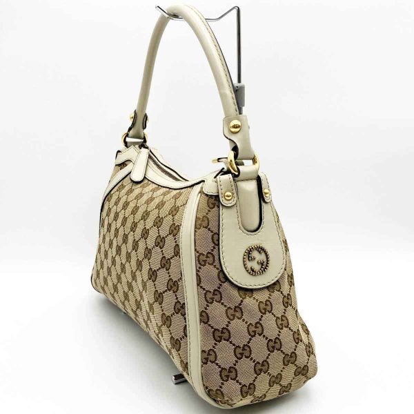 itctsowwr5bu 4 Gucci Scarlet Studs Shoulder Bag GG Canvas Beige