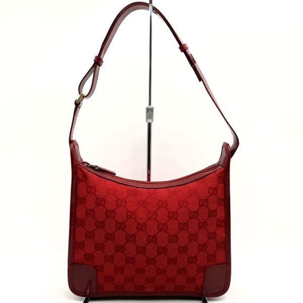 itcz5k96uimw 1 Gucci GG Canvas Shoulder Bag Red