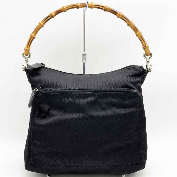 itd31gtoqwa4 1 Gucci Bamboo Shoulder Bag GG Canvas Black