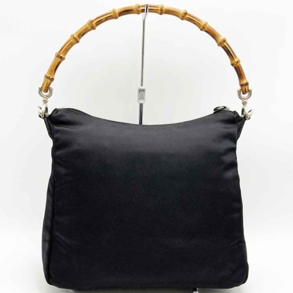 itd31gtoqwa4 2 Gucci Bamboo Shoulder Bag GG Canvas Black