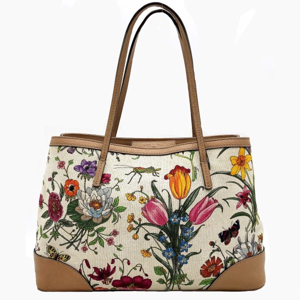 itd5pfeilgrc 1 Gucci Flora Tote Bag Beige Floral