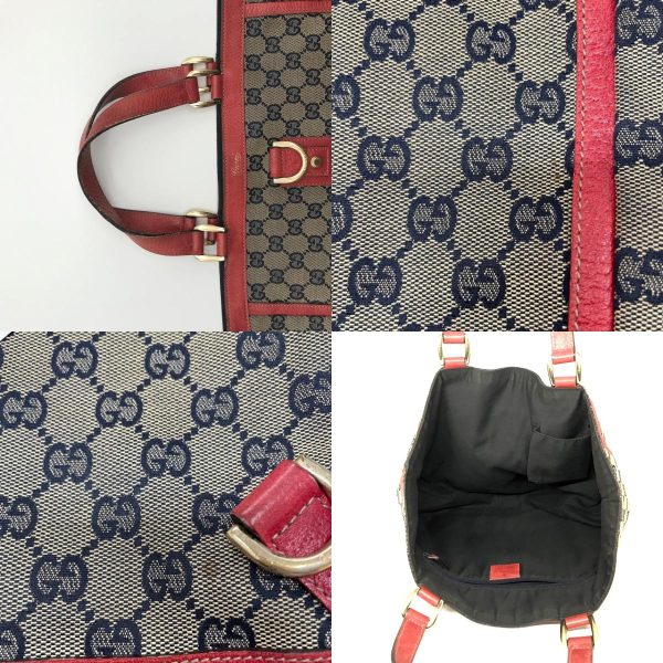 itdivjmubrem 8 c Gucci Abbey Line Tote Bag GG Canvas Beige Red