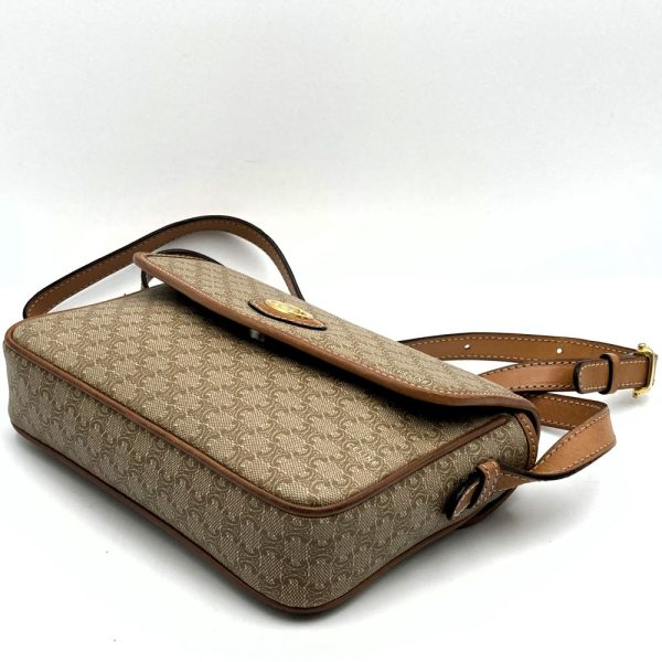 ite27a4agszg 4 Celine Shoulder Bag PVC Macadam Pattern Beige Camel