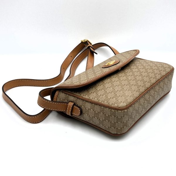 ite27a4agszg 5 Celine Shoulder Bag PVC Macadam Pattern Beige Camel