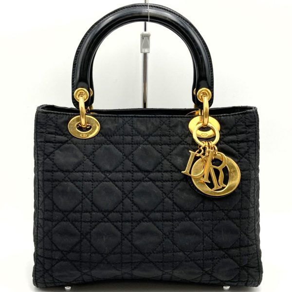 ite5vzkuswx8 1 Christian Dior Lady Dior Nylon Handbag Black