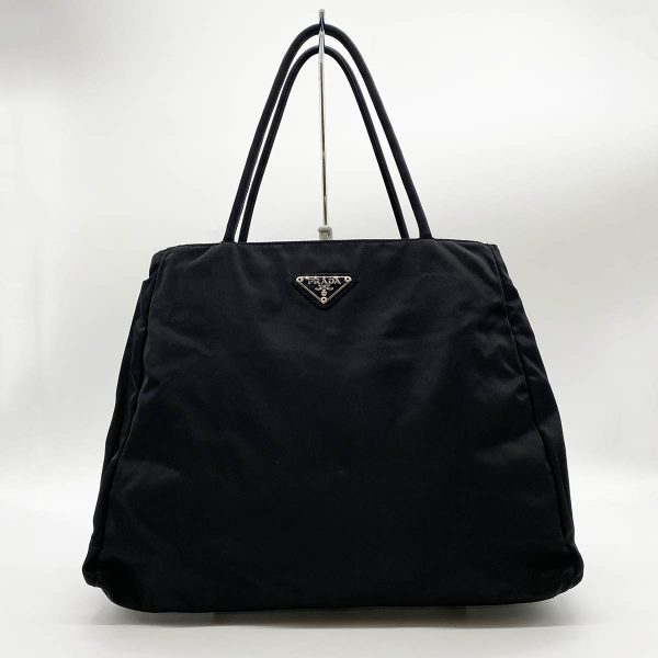 ite5yoad7m4k 1 Prada Nylon Tesuto Tote Handbag Black