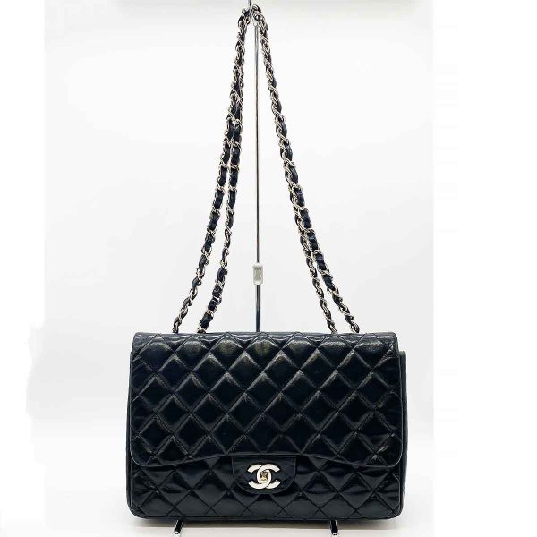 itedzbdgp1nk 1 Chanel Matelasse Leather Double Chain Shoulder Bag Black