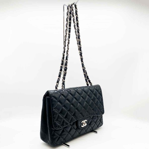 itedzbdgp1nk 4 Chanel Matelasse Leather Double Chain Shoulder Bag Black