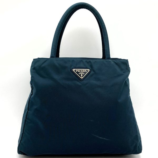 itege0bwffek 1 Prada Nylon Handbag Blue Green