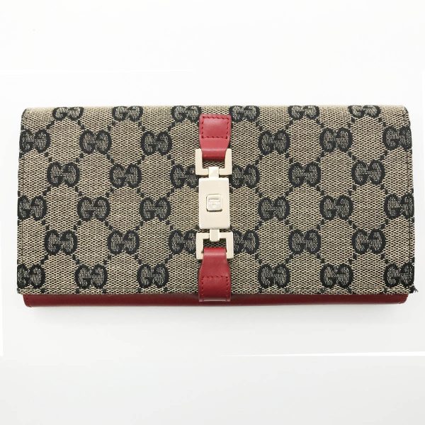 iters0w5ui70 1 Gucci Jackie Long Wallet GG Canvas Red Black