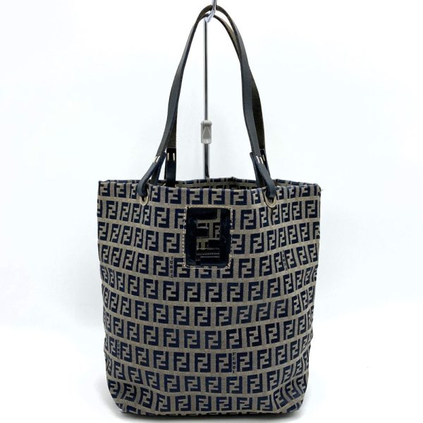 itewalrijcg7 1 Fendi Zucchino Canvas Mini Tote Bag Navy