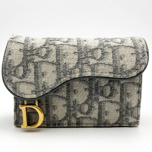 itfhrzwy3i0g 1 Christian Dior Trotter Card Case Mini Wallet Gray Canvas