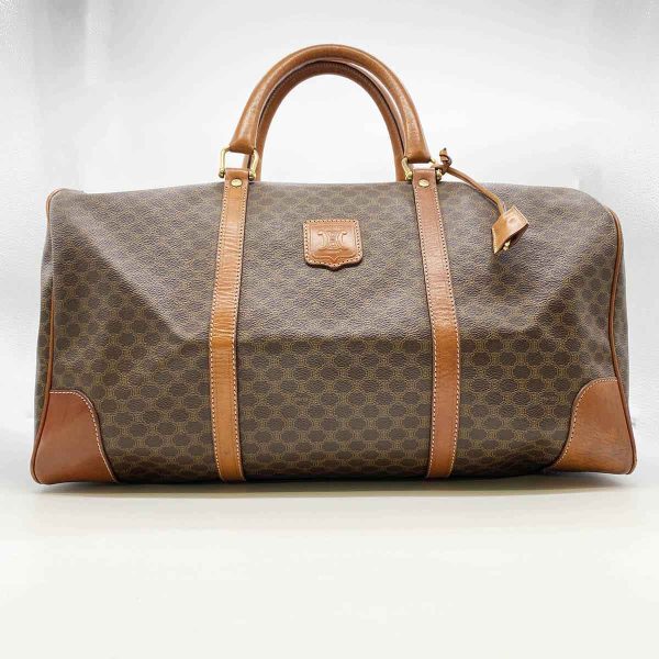 itg8jtmjyvv8 1 Celine Macadam Boston Bag Handbag Travel Bag Brown PVC