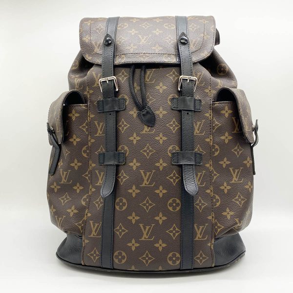 itgq7zbx3la0 1 Louis Vuitton Christopher Monogram Macassar PVC Rucksack Brown