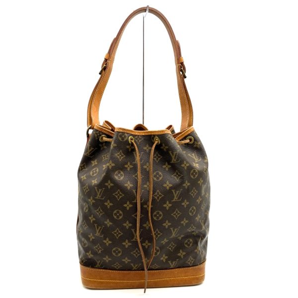 ith2g2em9gnq 1 Louis Vuitton Noe Drawstring Shoulder Bag Brown Monogram