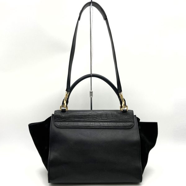 ithr0bf3b4y8 2 Celine Shoulder Bag Leather Suede Trapeze Black