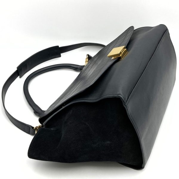 ithr0bf3b4y8 4 Celine Shoulder Bag Leather Suede Trapeze Black