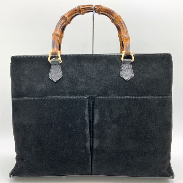 ithurdq5cjly 1 Gucci Old Gucci Handbag Business Bag Suede Bamboo Black