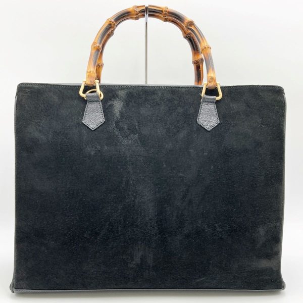 ithurdq5cjly 2 Gucci Old Gucci Handbag Business Bag Suede Bamboo Black