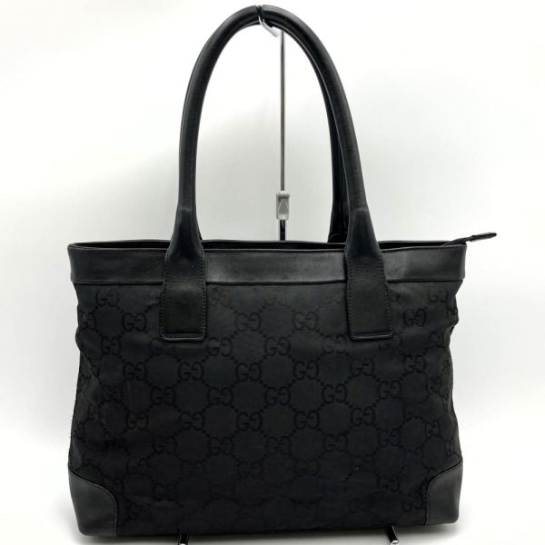 iti8l5wrhlnk 1 Gucci Tote Bag GG Pattern Nylon Black