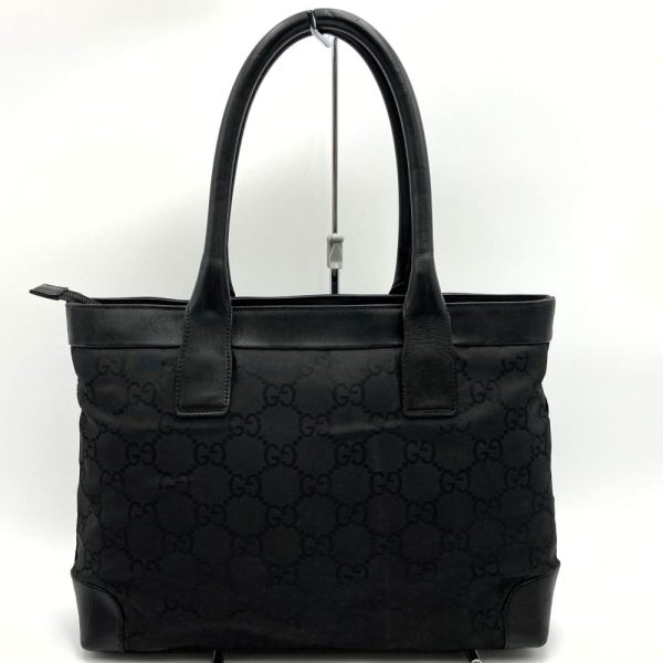 iti8l5wrhlnk 2 Gucci Tote Bag GG Pattern Nylon Black