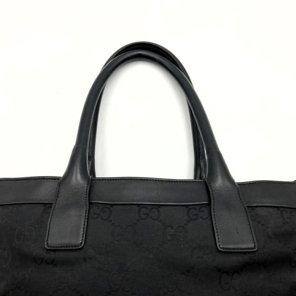 iti8l5wrhlnk 5 Gucci Tote Bag GG Pattern Nylon Black