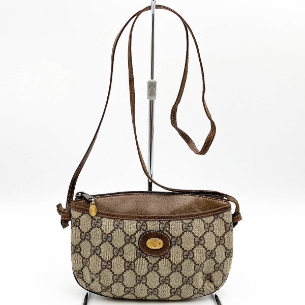 itiebqc4903c 1 GUCCI Pochette Shoulder Bag GG Supreme Canvas Brown