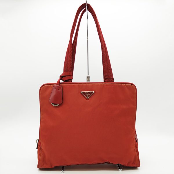 itioz5jn867i 1 Prada Nylon Tote Handbag Red