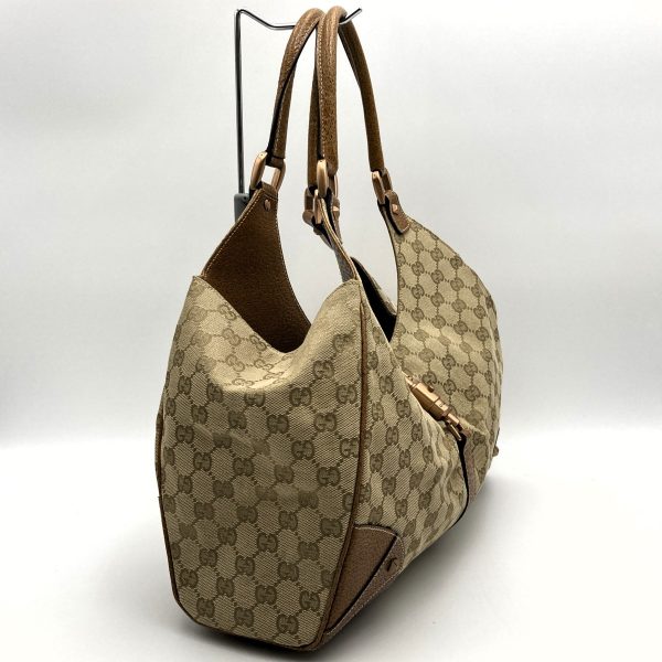 itj48vau1vc0 3 Gucci New Jackie Hobo Bag GG Canvas Beige Brown