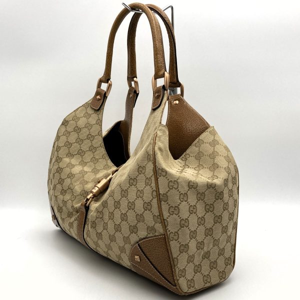 itj48vau1vc0 4 Gucci New Jackie Hobo Bag GG Canvas Beige Brown