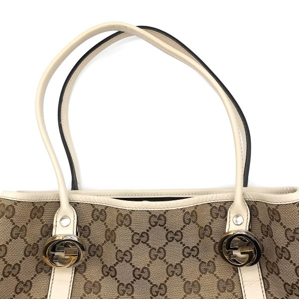 itjpqhgr33ti 8 Gucci GG Twins Tote Bag GG Canvas Beige White