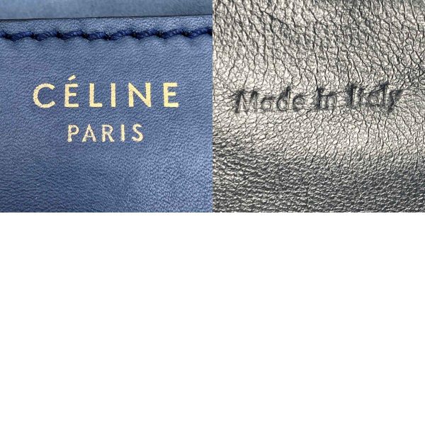 itjv6du166zc 13 c Celine Tote Bag Leather Luggage Mini Blue Navy