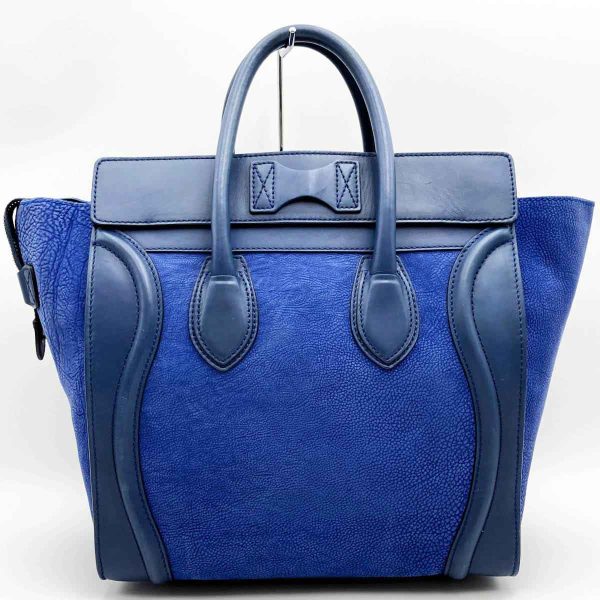 itjv6du166zc 2 Celine Tote Bag Leather Luggage Mini Blue Navy