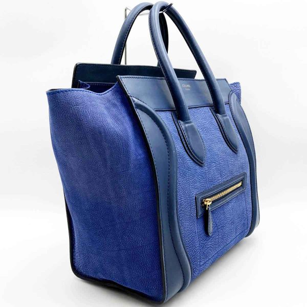 itjv6du166zc 3 Celine Tote Bag Leather Luggage Mini Blue Navy