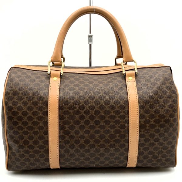 itjwqvhqhp6c 2 Celine PVC Boston Bag Macadam Pattern Brown