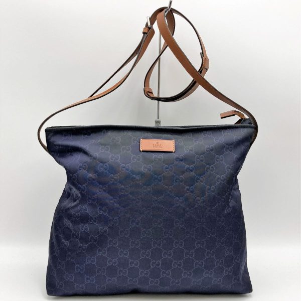 itk2cvhax4me 1 Gucci Shoulder Bag Nylon Navy Brown