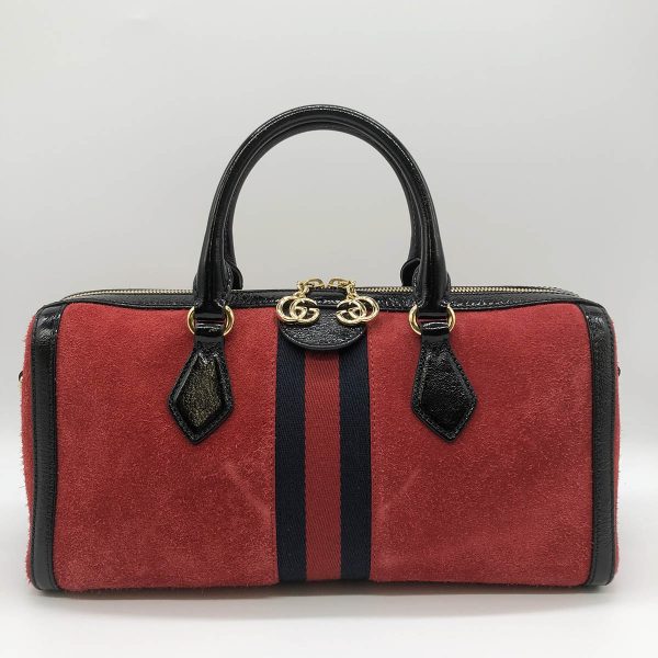 itkb9il2qruw 2 Gucci Sherry Line Mini Boston Bag Red Black