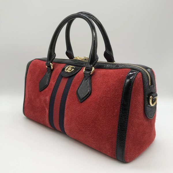 itkb9il2qruw 3 Gucci Sherry Line Mini Boston Bag Red Black