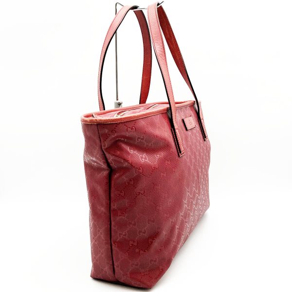 itkkhcfinowd 3 Gucci Implement Tote Bag GG Pattern Red PVC