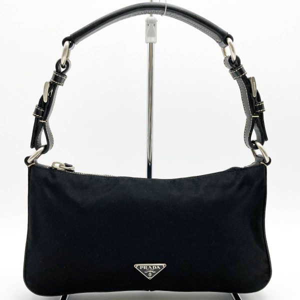 itkn908yondk 1 Prada Nylon Leather Mini Shoulder Bag Black